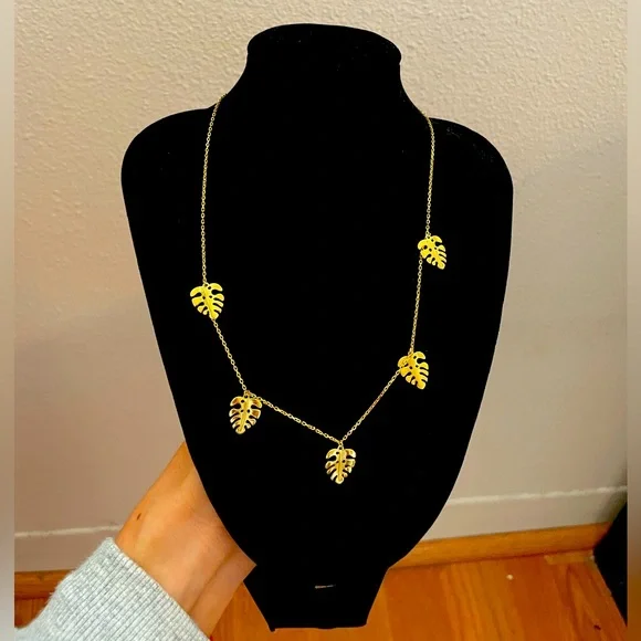 Rachel Zoe Gold Leaf Necklace - Picture 1 of 2